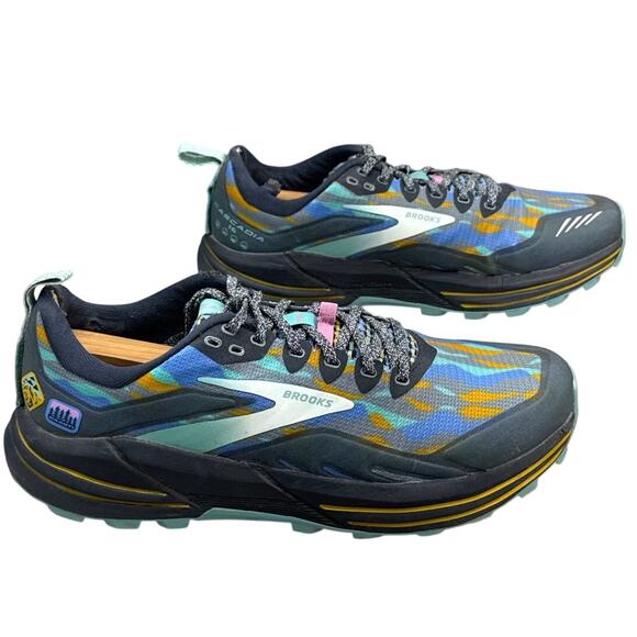 Brooks Cascadia 16 Black Teal Blue Trail Running Athletic Sneaker Shoe Women 9.5 - Picture 7 of 11